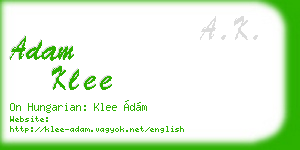 adam klee business card